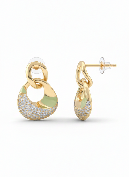 Infinite Glow Link Earrings – Strength Woven in Gold