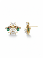 Queen Bee Pearl Earrings – Power, Prosperity & Poise in Gold