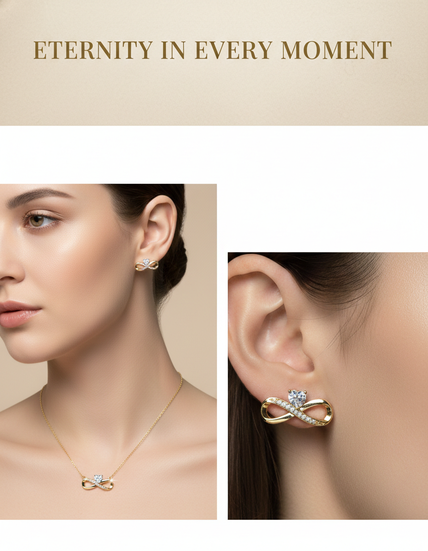 Infinity Jewellery Set – Necklace & Earrings