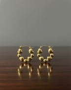 Heart Bead Hoop Earrings | 18k Gold-Tone Finish