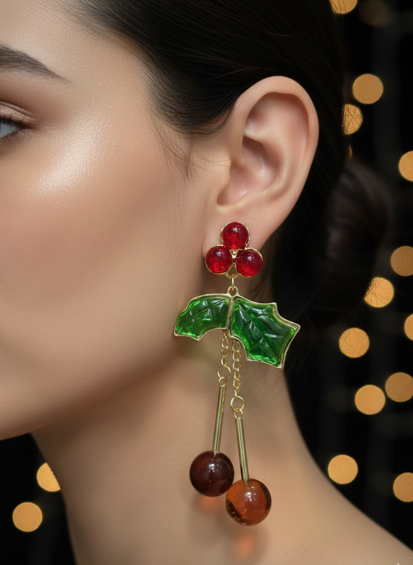 Cherry Drop Earrings | Playful Luxe Statement Jewellery