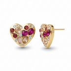 Heart of Fire Stud Earrings – Passion Set in Gold