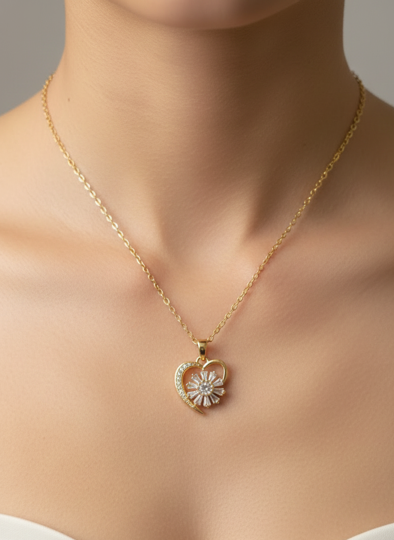 Eternal Heart Radiance Set – Necklace & Earrings