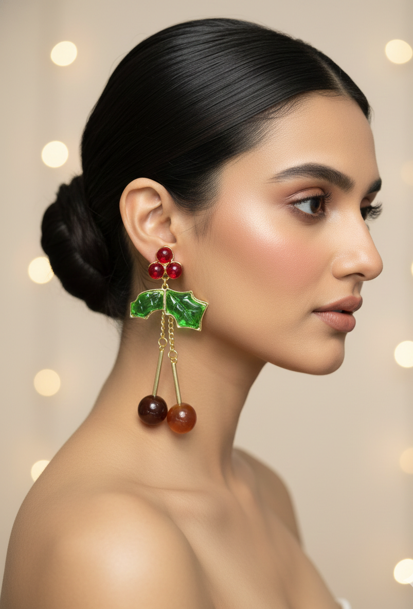 Cherry Drop Earrings | Playful Luxe Statement Jewellery