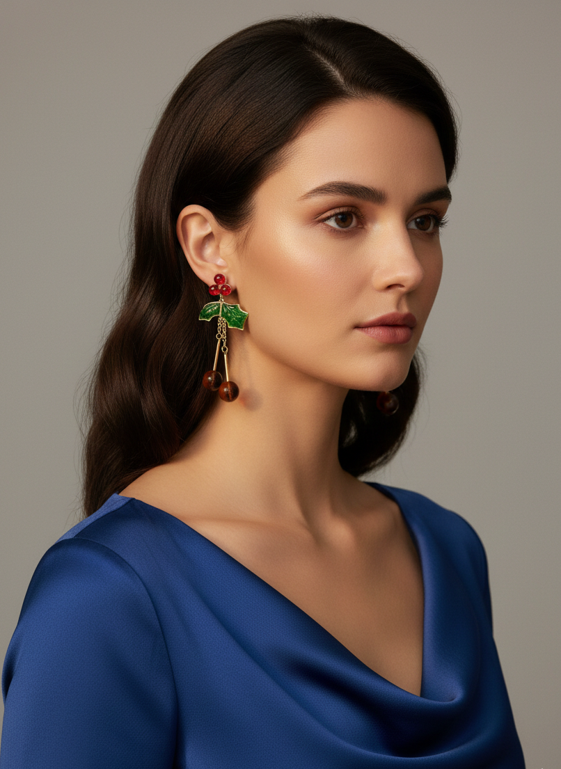 Cherry Drop Earrings | Playful Luxe Statement Jewellery