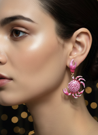 Pink Crab Drop Earrings | Playful Statement Jewellery