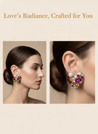 Heart of Fire Stud Earrings – Passion Set in Gold