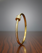 Sleek Crystal Detail Bracelet | Gold-Tone Finish