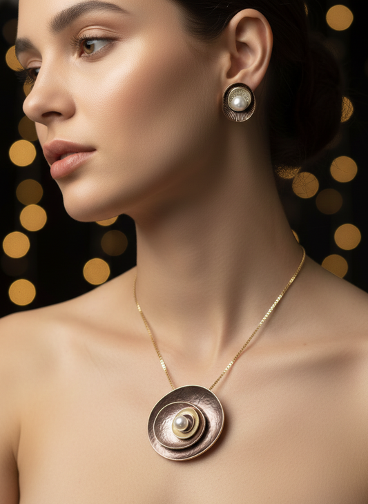 Elegance Pearl Jewellery Set – Necklace & Earrings