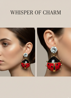 Ladybug Drop Earrings | Playful Luxe Statement Jewellery