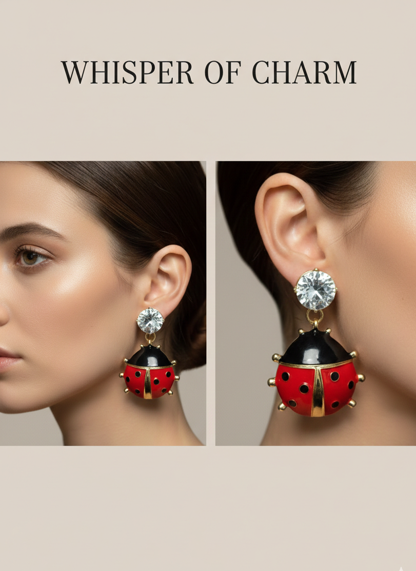 Ladybug Drop Earrings | Playful Luxe Statement Jewellery