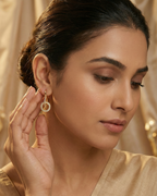 Interlinked Circle Crystal Earrings – Gold-Tone Finish