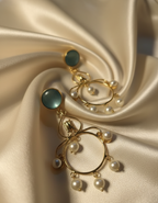 Prexela Ocean Luxe Pearl Hoop Earrings | Gold-Plated Statement Earrings for Elegant Women