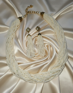 Prexela Maharani Ivory Cascade Pearl Necklace Set | Luxury Multi-Layer Traditional Jewellery for Women