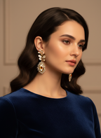 Evil Eye Leaf Drop Earrings | Protective Luxury Statement Jewellery