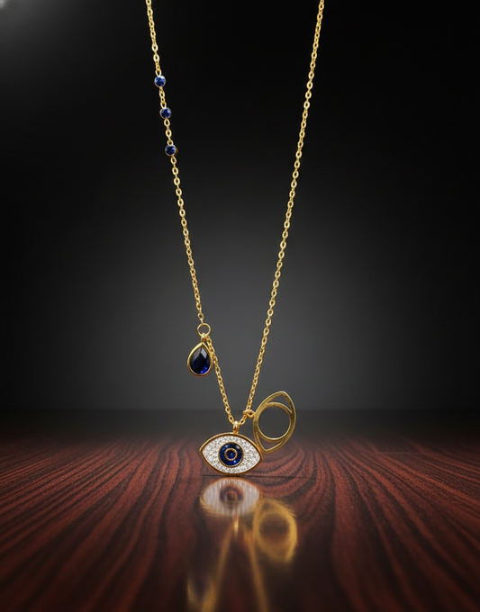 Evil Eye Charm Necklace – A Symbol of Protection in Golden Grace