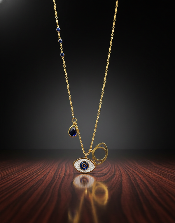 Evil Eye Charm Necklace – A Symbol of Protection in Golden Grace