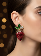 Scarlet Strawberry Earrings – A Taste of Romance in Gold