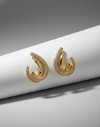 Golden Arc Statement Earrings – Where Movement Meets Modern Luxury