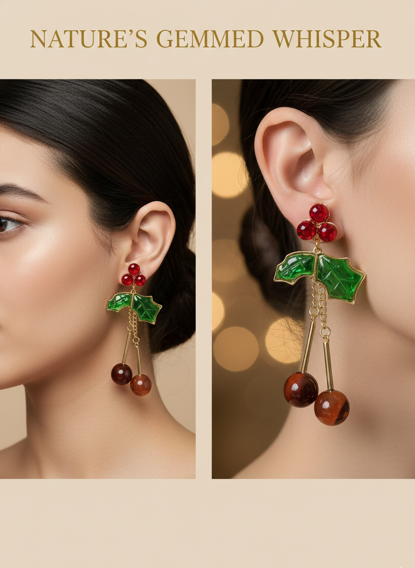 Cherry Drop Earrings | Playful Luxe Statement Jewellery