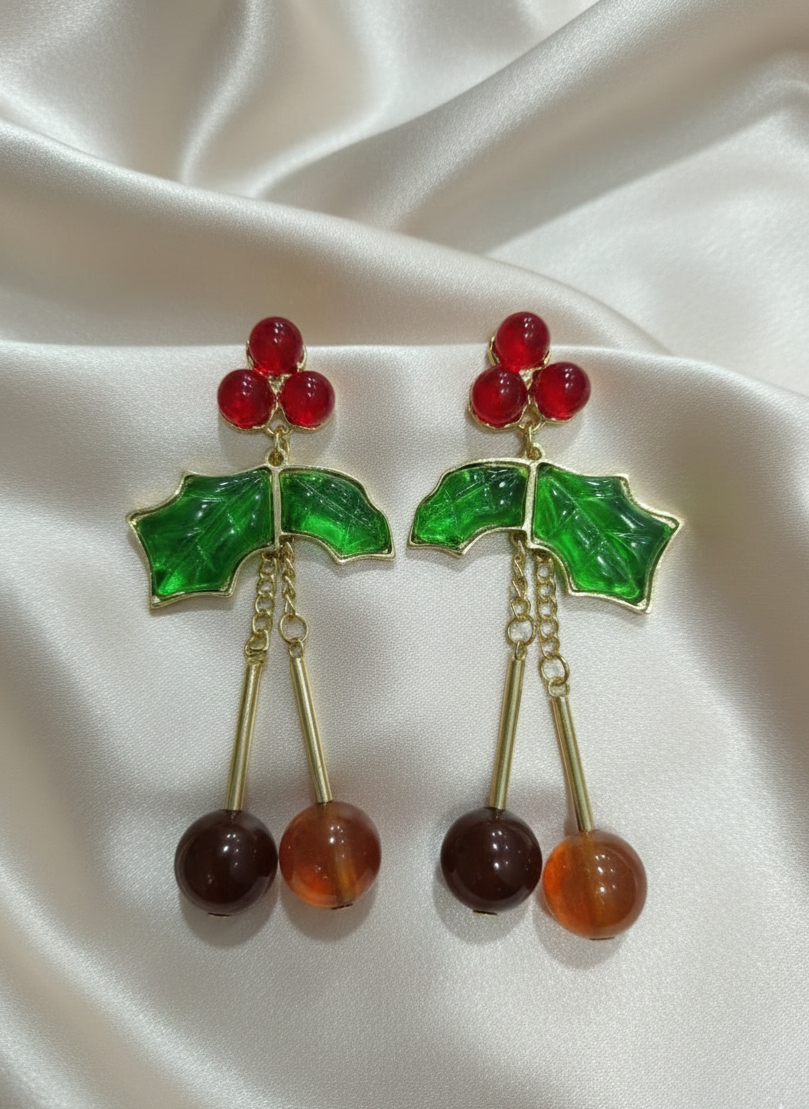 Cherry Drop Earrings | Playful Luxe Statement Jewellery
