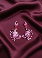 Pink Crab Drop Earrings | Playful Statement Jewellery